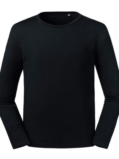 Russell Pure Organic Men's Long Sleeve Tee Black