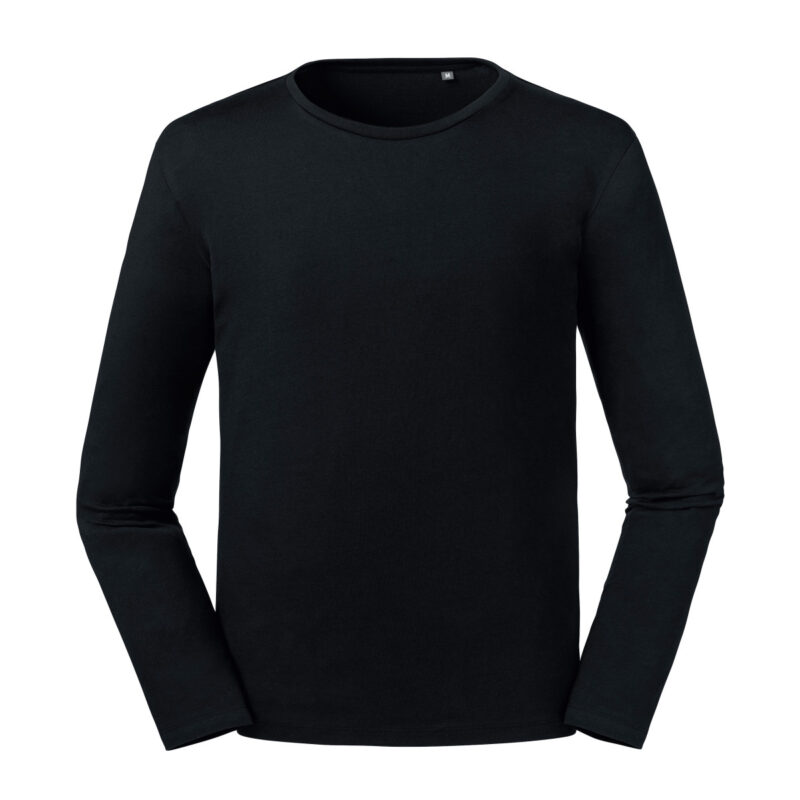 Russell Pure Organic Men's Long Sleeve Tee Black