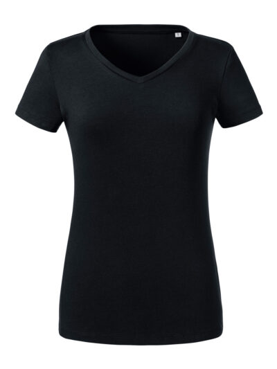 Russell Pure Organic Ladies' V-Neck Tee Black