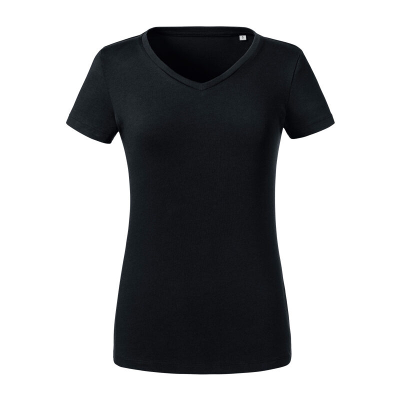 Russell Pure Organic Ladies' V-Neck Tee Black