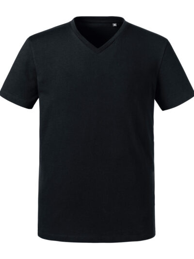 Russell Pure Organic Men's V-Neck Tee Black