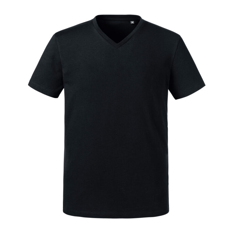 Russell Pure Organic Men's V-Neck Tee Black