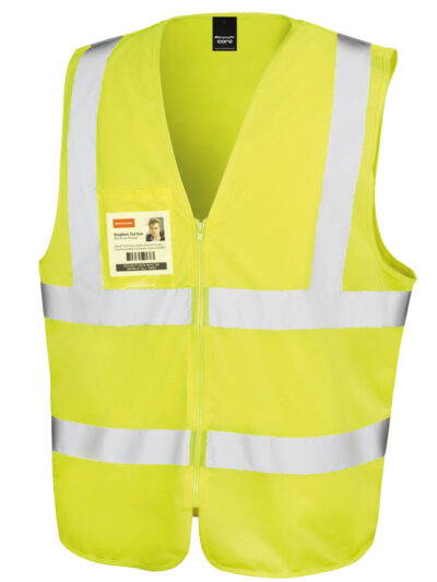 Result Safeguard Zip Safety Tabard Hi-Vis Yellow