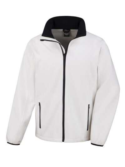 Result Core Men's Printable Softshell Jacket White and Black