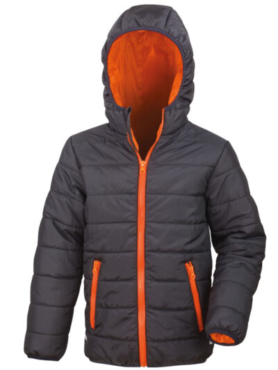 Result Core Children's Soft Padded Jacket Black and Orange