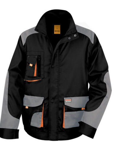 WORK-GUARD by Result Lite Jacket Black and Grey and Orange