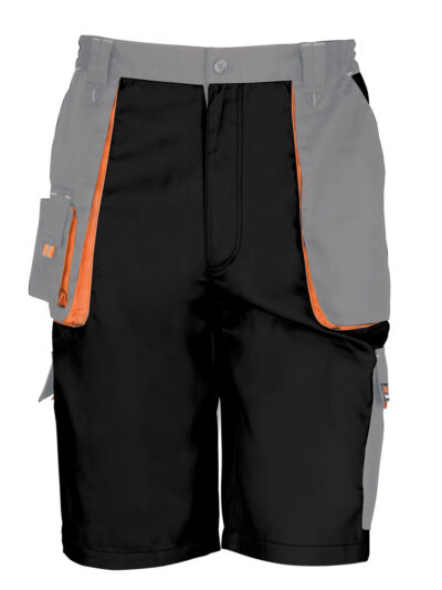 WORK-GUARD by Result Lite Shorts Black and Grey and Orange