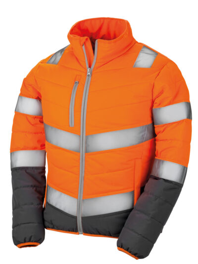 Result Safeguard Women's Soft Padded Safety Jacket Fluorescent Orange