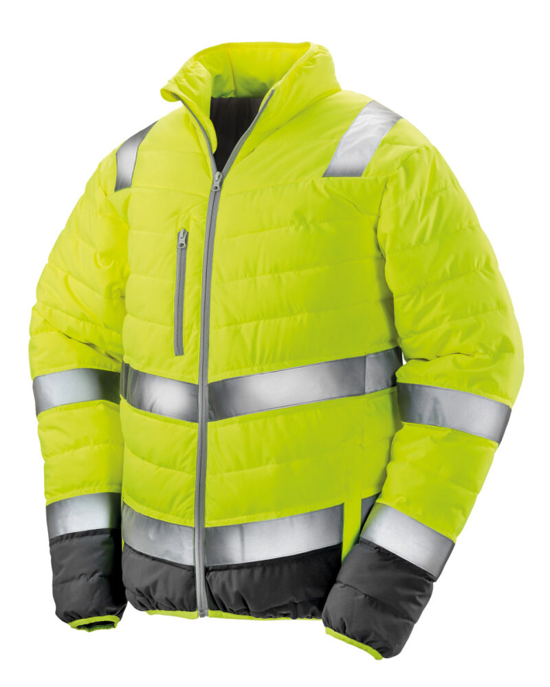 Result Safeguard Men's Soft Padded Safety Jacket Fluro Yellow