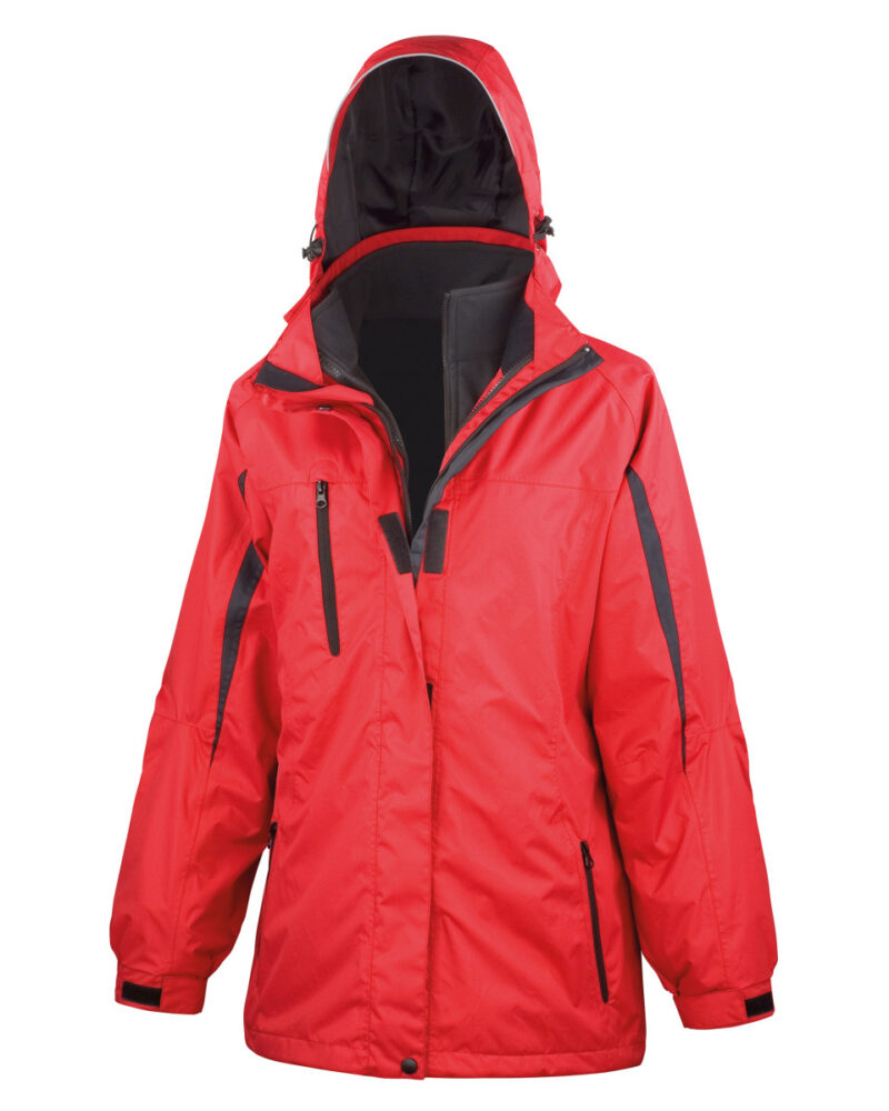 Result Women's 3-in-1 Journey Jacket with softshell inner Red and Black