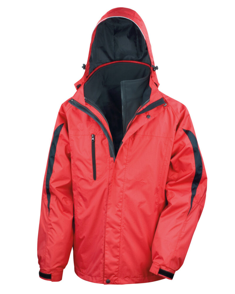 Result Men's 3-in-1 Journey Jacket with softshell inner Red and Black