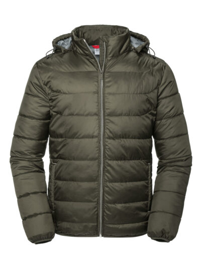 Russell Men's Hooded Nano Jacket Dark Olive