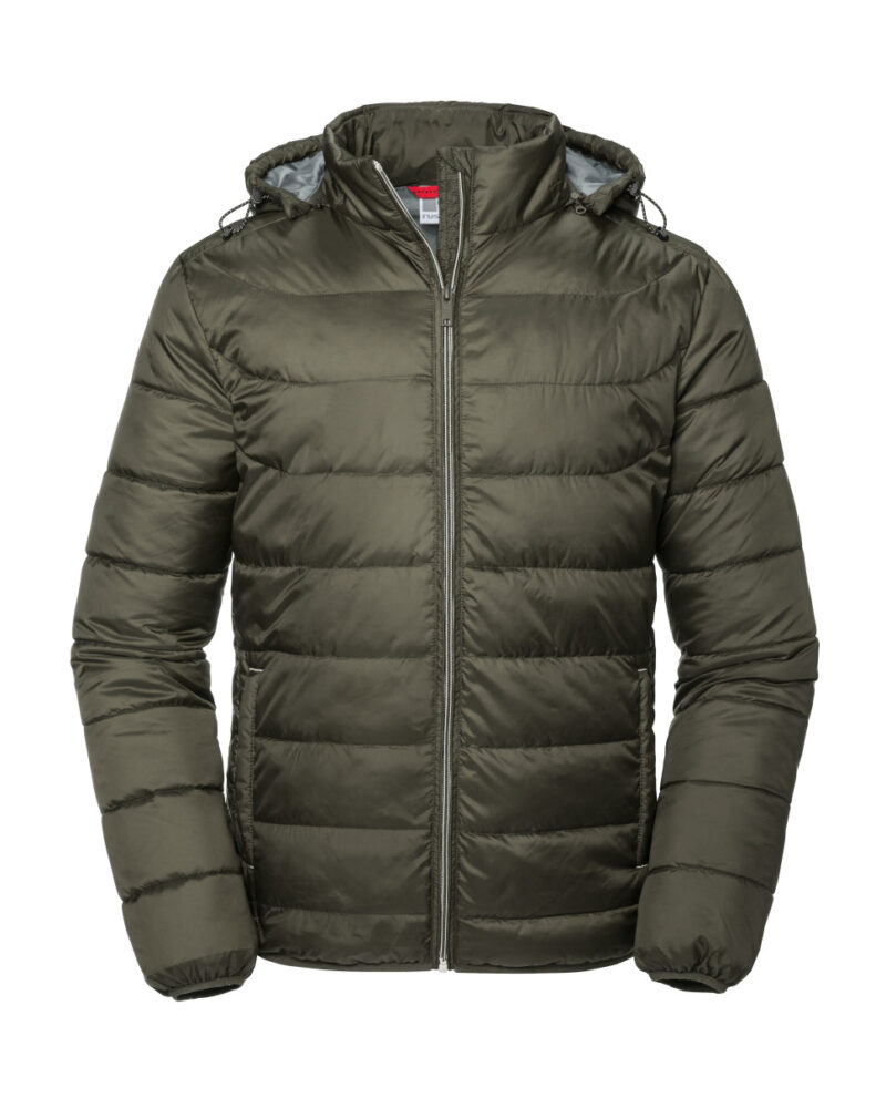 Russell Men's Hooded Nano Jacket Dark Olive