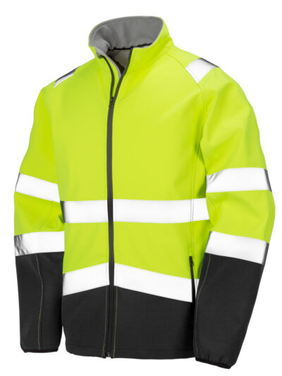 Result Safeguard Printable Safety Softshell Fluorescent Yellow and Black