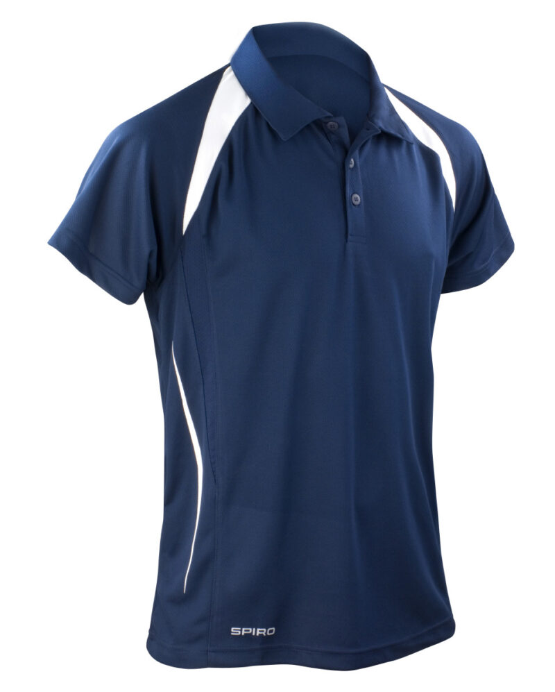 Spiro Men's Team Spirit Polo Shirt Navy and White