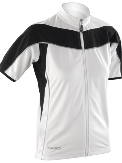 Spiro Ladies' Bikewear Short Sleeve Performance Top White and Black