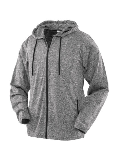 SPIRO FITNESS Women's Hooded Tee-Jacket Grey and Black