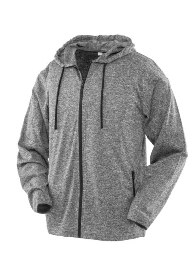 SPIRO FITNESS Men's Hooded Tee-Jacket Grey and Black