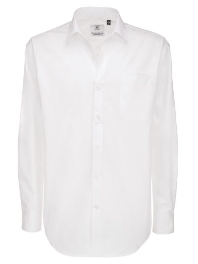 B&C Men's Sharp Long Sleeve Twill Shirt White