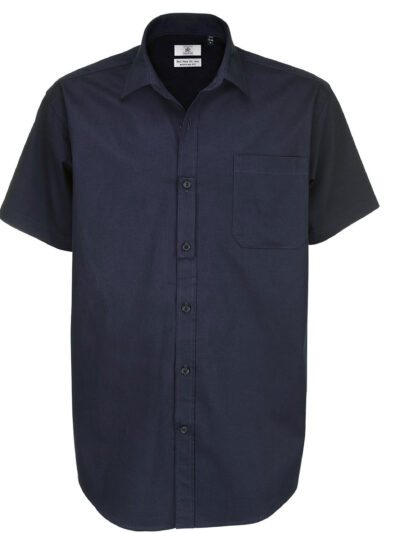 B&C Men's Sharp Short Sleeve Shirt Navy Blue