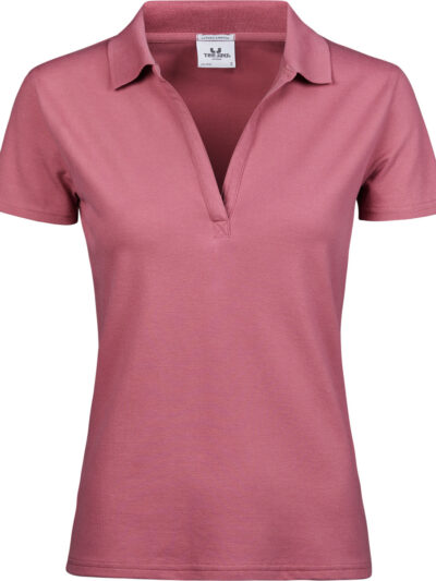 Tee Jays Women's Luxury Stretch V-Neck Polo Rose