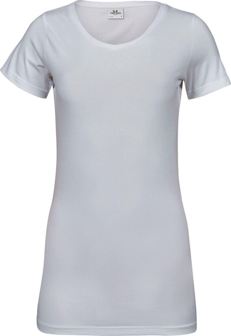 Tee Jays Ladies' Fashion Stretch Tee Extra Length White