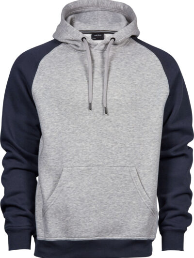 Tee Jays Men's Two-Tone Hooded Sweatshirt Heather Navy