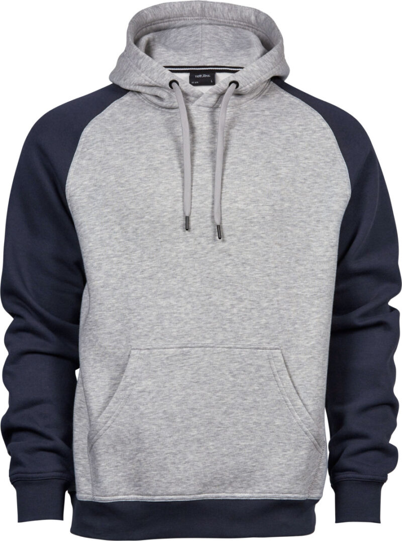 Tee Jays Men's Two-Tone Hooded Sweatshirt Heather Navy