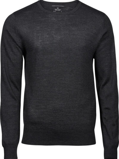 Tee Jays Men's Crew Neck Knitted Sweater Dark Grey