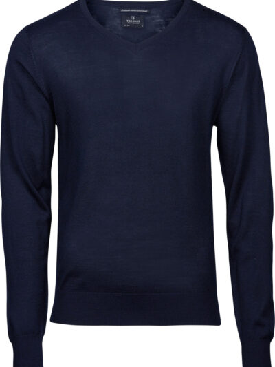 Tee Jays Men's V Neck Knitted Sweater Navy Blue