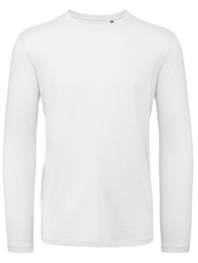 B&C Men's Organic Inspire Long Sleeve Tee White