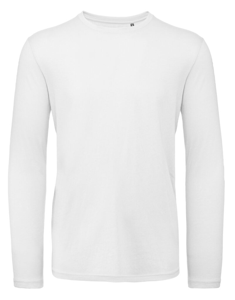 B&C Men's Organic Inspire Long Sleeve Tee White