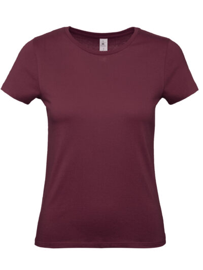 B&C Women's #E150 Tee Burgundy