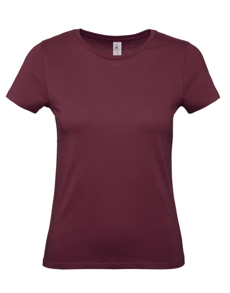 B&C Women's #E150 Tee Burgundy