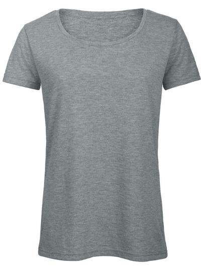 B&C Women's Triblend Tee Heather Light Grey