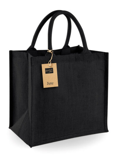 Westford Mill Jute Midi Tote Black and Black