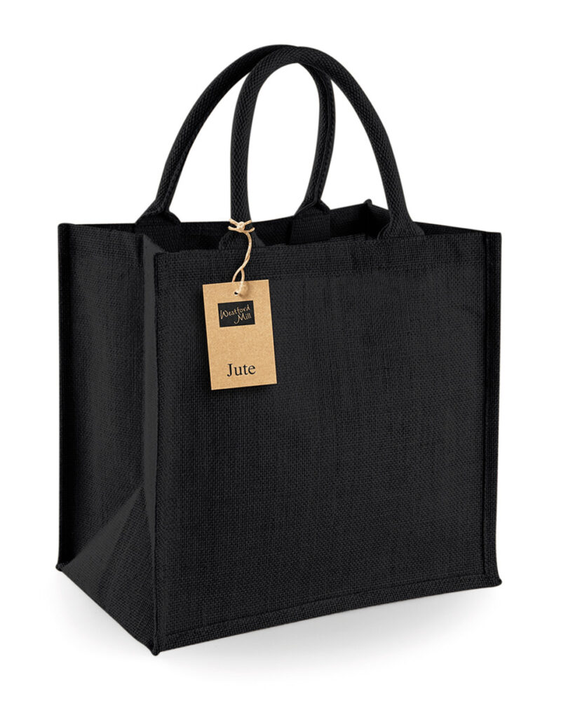 Westford Mill Jute Midi Tote Black and Black