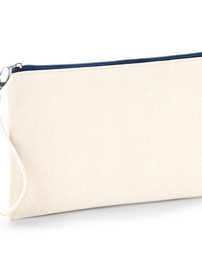 Westford Mill Canvas Wristlet Pouch Natural and Navy