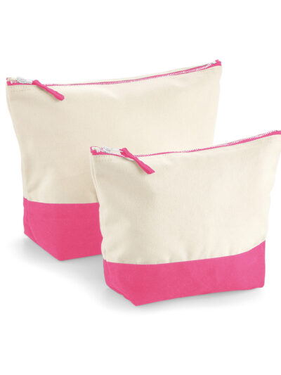 Westford Mill Dipped Base Canvas Accessory Bag Natural and True Pink