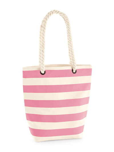 Westford Mill Nautical Tote Natural and Pink