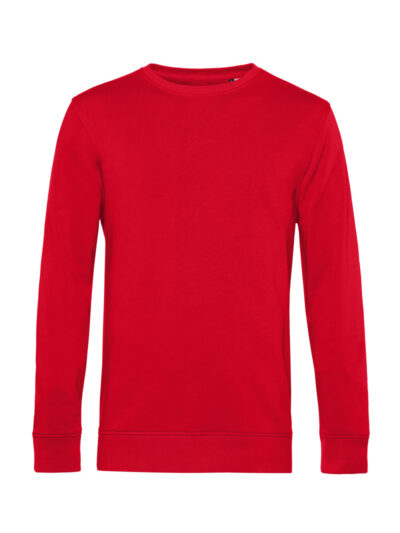 B&C Men's Organic Crew Neck Sweat Red