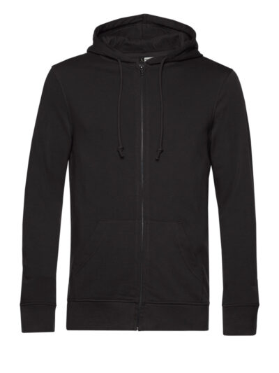 B&C Men's Organic Zipped Hood Black Pure