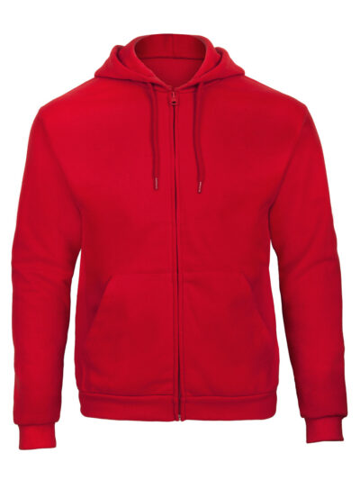 B&C Unisex ID.205 50/50 Hooded Full Zip Sweat Red