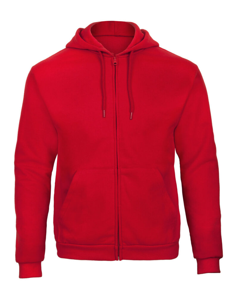 B&C Unisex ID.205 50/50 Hooded Full Zip Sweat Red