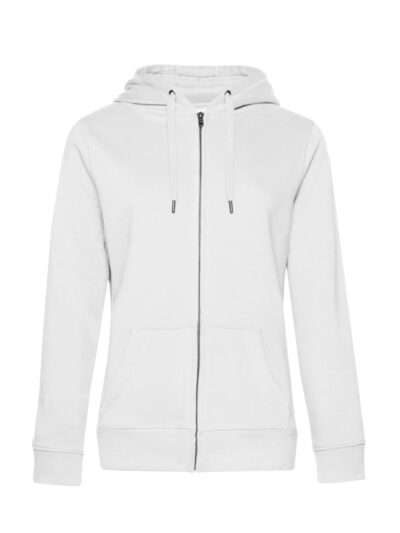 B&C Women's Queen Zipped Hooded Sweat White