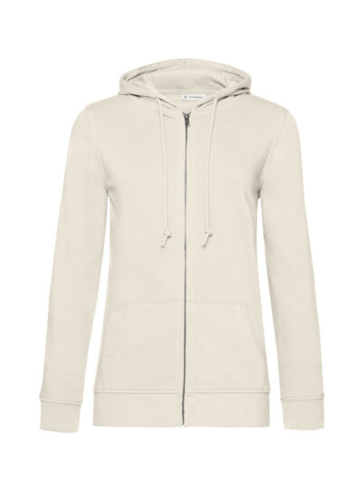 B&C Women's Organic Zipped Hood Off White