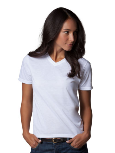 Women's Short Sleeve Subli Plus V-Neck T-Shirt